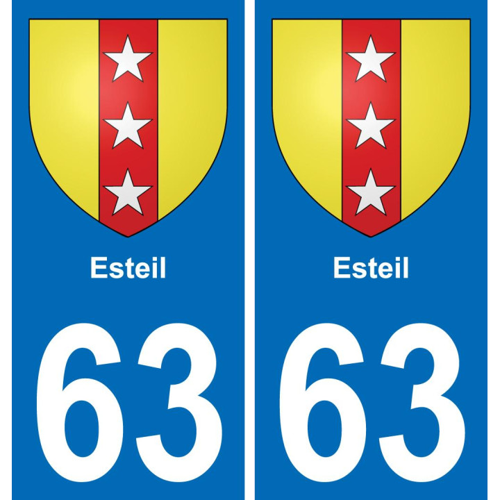 63 Esteil escudo de armas de la etiqueta engomada de la placa de pegatinas de la ciudad