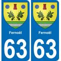 63 Fernoël wappen aufkleber typenschild aufkleber stadt