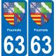 63 Fournols coat of arms sticker plate stickers city