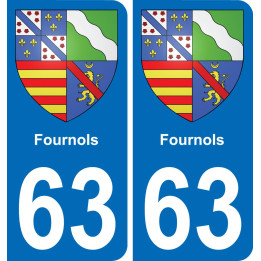 63 Fournols coat of arms sticker plate stickers city