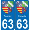63 Fournols blason autocollant plaque stickers ville