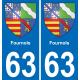 63 Fournols coat of arms sticker plate stickers city