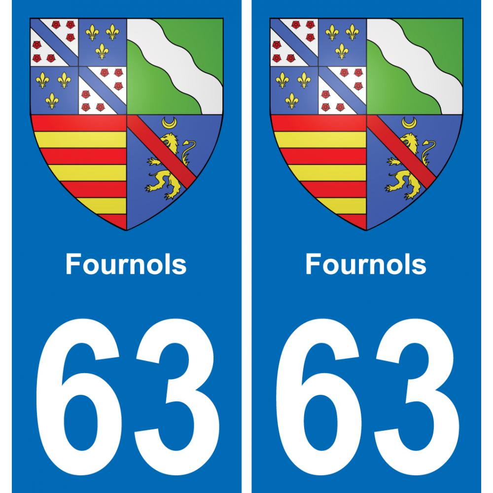 63 Fournols coat of arms sticker plate stickers city