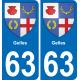 63 Gelles coat of arms sticker plate stickers city
