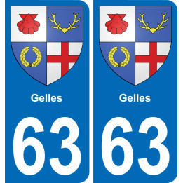 63 Gelles coat of arms sticker plate stickers city
