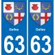 63 Gelles coat of arms sticker plate stickers city