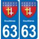 63 Gouttières coat of arms sticker plate stickers city