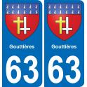 63 Gouttières blason autocollant plaque stickers ville