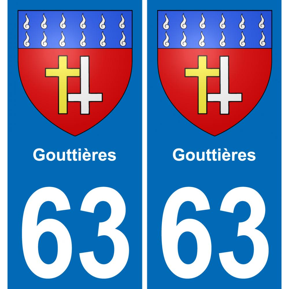 63 Gouttières coat of arms sticker plate stickers city