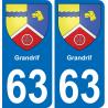 63 Grandrif wappen aufkleber typenschild aufkleber stadt