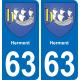 63 Herment stemma adesivo piastra adesivi città