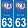 63 Herment wappen aufkleber typenschild aufkleber stadt