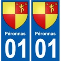 01 Péronnas ville autocollant plaque sticker
