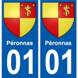 01 Péronnas ville autocollant plaque sticker