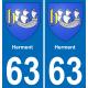 63 Herment stemma adesivo piastra adesivi città