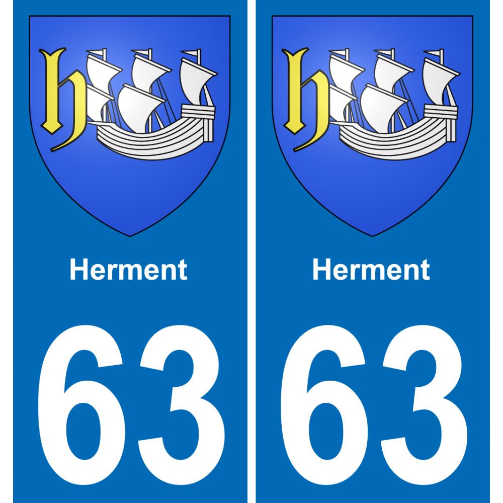 63 Herment stemma adesivo piastra adesivi città
