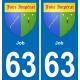 63 Job blason autocollant plaque stickers ville
