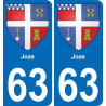 63 Joze blason autocollant plaque stickers ville