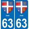 63 Joze escudo de armas de la etiqueta engomada de la placa de pegatinas de la ciudad