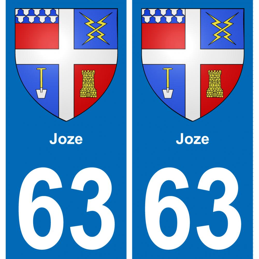 63 Joze escudo de armas de la etiqueta engomada de la placa de pegatinas de la ciudad
