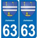 63 Jumeaux escudo de armas de la etiqueta engomada de la placa de pegatinas de la ciudad