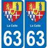 63 La Celle stemma adesivo piastra adesivi città