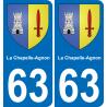 63 La Chapelle-Agnon blason autocollant plaque stickers ville