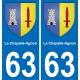63 La Chapelle-Agnon coat of arms sticker plate stickers city