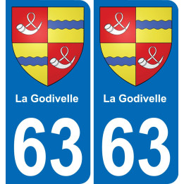 63 La Godivelle coat of arms sticker plate stickers city