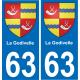63 La Godivelle blason autocollant plaque stickers ville