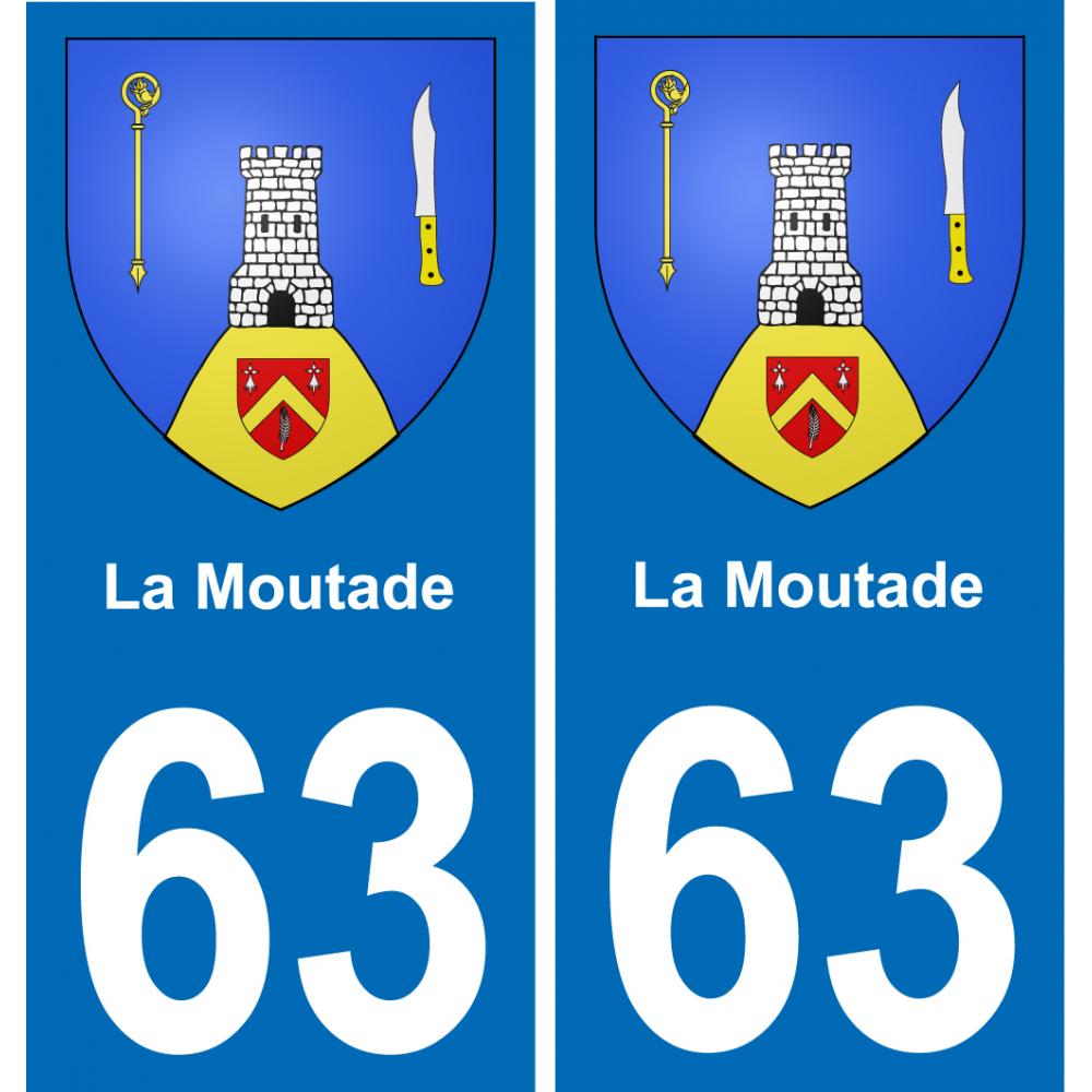 63 La Moutade blason autocollant plaque stickers ville