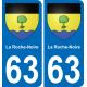 63 La Roche-Noire coat of arms sticker plate stickers city
