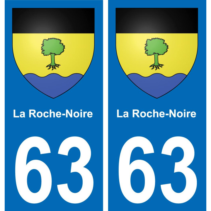 63 La Roche-Noire coat of arms sticker plate stickers city