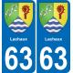 63 Lachaux blason autocollant plaque stickers ville