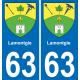 63 Lamontgie blason autocollant plaque stickers ville