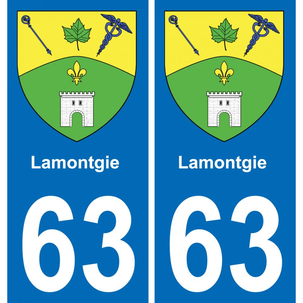 63 Lamontgie blason autocollant plaque stickers ville