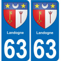 63 Landogne wappen aufkleber typenschild aufkleber stadt
