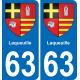 63 Laqueuille coat of arms sticker plate stickers city