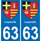 63 Laqueuille coat of arms sticker plate stickers city
