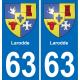 63 Larodde wappen aufkleber typenschild aufkleber stadt