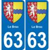 63 Le Broc coat of arms sticker plate stickers city
