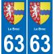 63 Le Broc blason autocollant plaque stickers ville