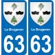 63 Le Brugeron blason autocollant plaque stickers ville