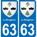 63 Le Brugeron blason autocollant plaque stickers ville