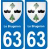 63 Le Brugeron wappen aufkleber typenschild aufkleber stadt