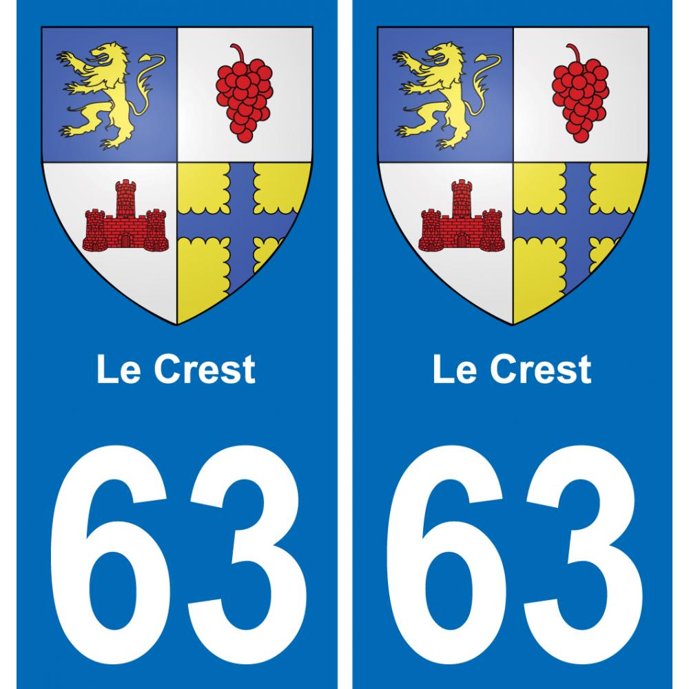 63 Le Crest stemma adesivo piastra adesivi città