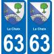 63 Le Cheix coat of arms sticker plate stickers city
