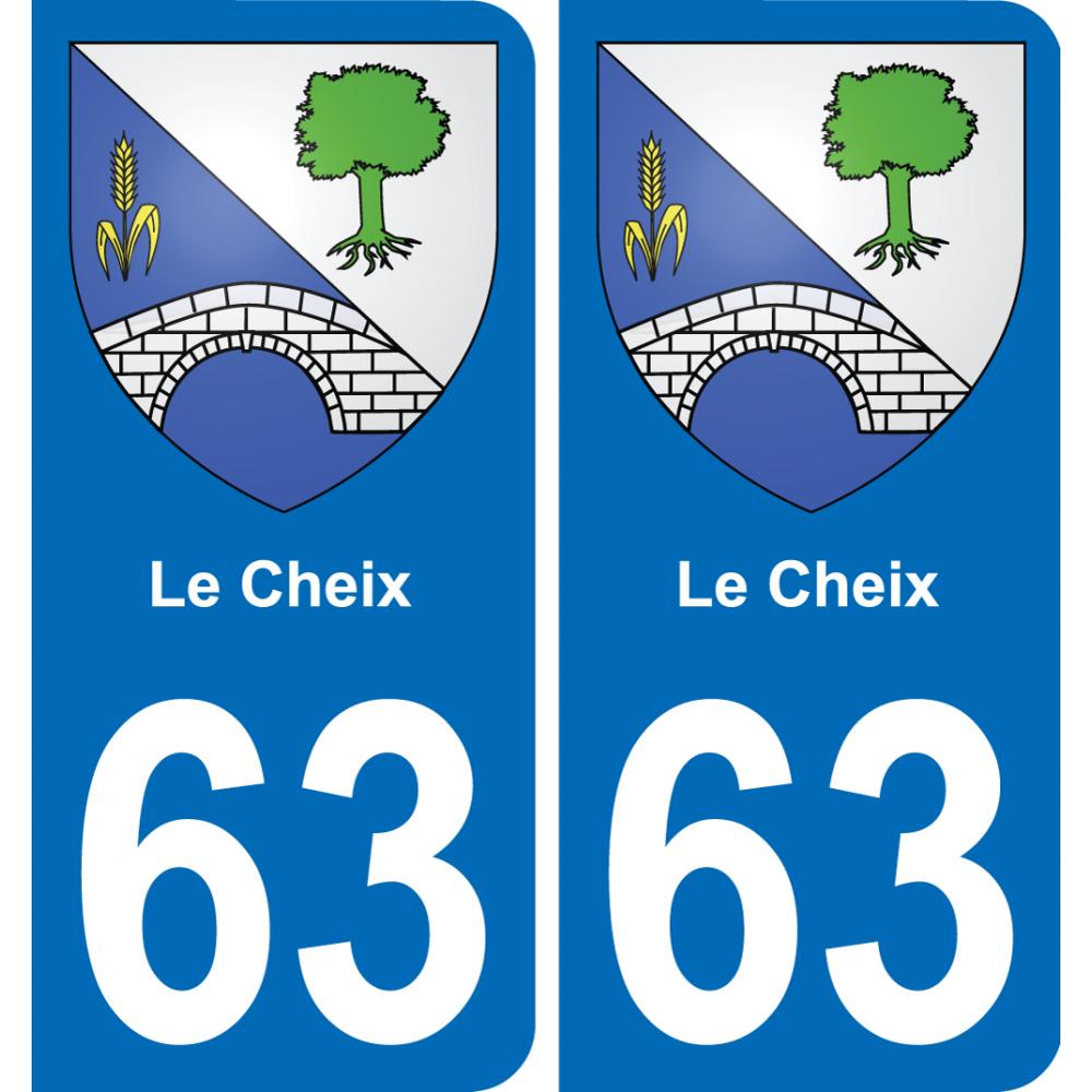 63 Le Cheix coat of arms sticker plate stickers city