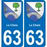 63 Le Cheix stemma adesivo piastra adesivi città