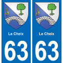 63 Le Cheix stemma adesivo piastra adesivi città